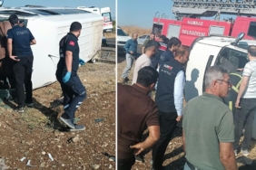 Adıyaman'ın Samsat ilçesinde kontrolden çıkan minibüs devrildi: 12 kişi yaralandı