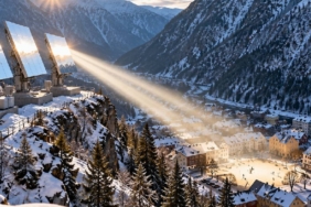 Norveç'in Rjukan Kasabasında Kış Aylarında Güneş Işığı Dev Aynalarla Taşınıyor